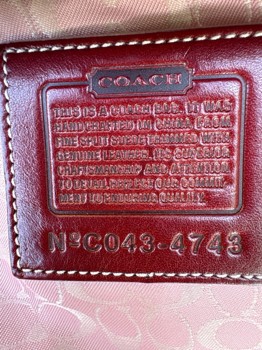 Coach Vintage 2004 Soho Suede Crossbody in Blush with Burgundy Trim 4743 - Picture 7 of 9